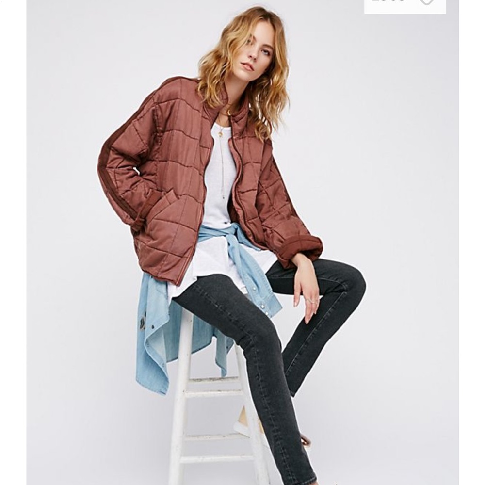 Free People Dolman Quilted Jacket Small Spice Pink